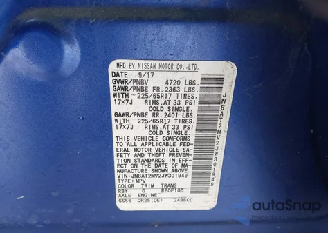 2018 Nissan Rogue S z USA, uszkodzony, nr VIN JN8AT2MV2JW301949